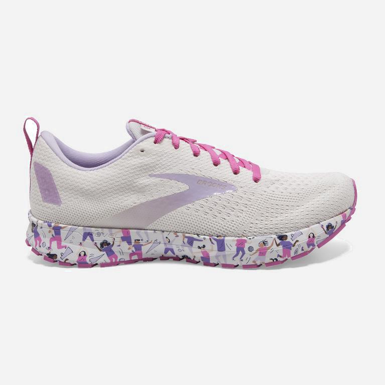 Brooks Revel 4 Road Løpesko Dame Nettbutikk - Hvite/Rosa - Norge (NED389402)